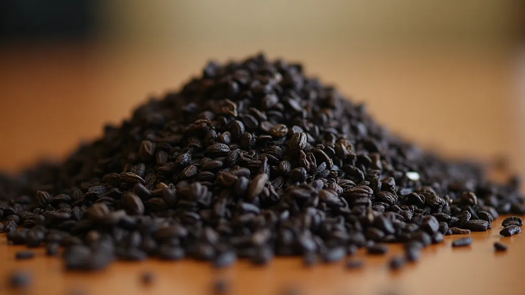 Close-up of black tea leaves