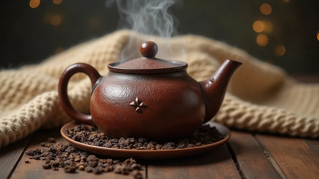 Teapot with steam rising