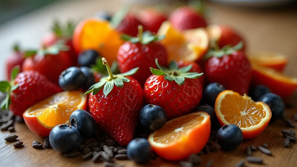 Dried fruits and herbs for tea blending