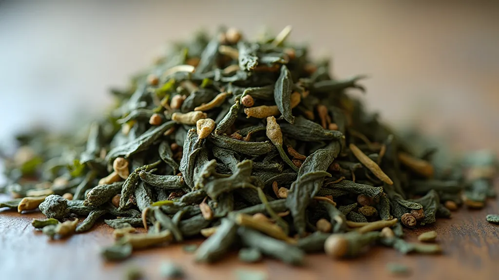 Close-up of white tea leaves